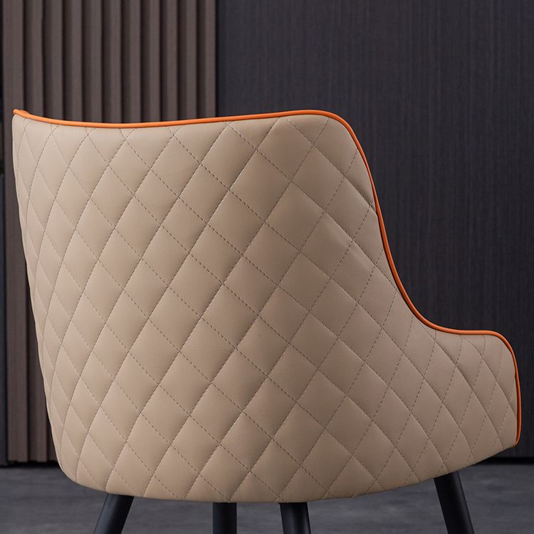 Contemporary Metal Dining Room Chairs Faux Leather Dining Chairs for Home Use Clearhalo ' kitchen&dining_furn' 'Dining Chairs' 'Dining Tables & Seating' 'dining_chair' 'furn' 'furn_dining_chair' 'Furniture' 'furniture_dining_chair' 'Kitchen & Dining Furniture' 'kitchen' 1200x1200_7a396d1b-4772-4bbb-a775-0637bd0aae66