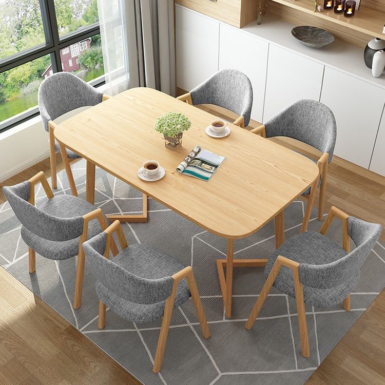 Rectangle Artificial Wood Table for Restaurant Modern Dining Table with Double Pedestal Clearhalo ' dining_table' 'Dining Tables & Seating' 'Dining Tables' 'furn' 'furn_dining_table' 'Furniture' 'furniture_dining_table' 'Kitchen & Dining Furniture' 'kitchen&dining_furn' 'kitchen' 'kitchen_dining_table' 1200x1200_7a3972a5-f5be-4c14-8dcc-c0a54562a923