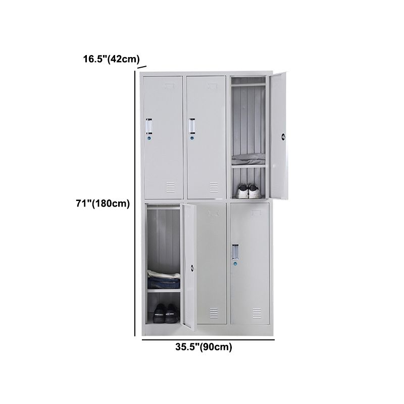 Metal Wardrobe Cabinet Contemporary Grey Wardrobe Armoire for Home Clearhalo 'Armoires & Wardrobes' 'armoires_wardrobes' 'Bedroom Furniture' 'furn' 'furn_armoires_wardrobes' 'Furniture' 1200x1200_7a398033-2329-477b-9d04-8c8ecb61882d