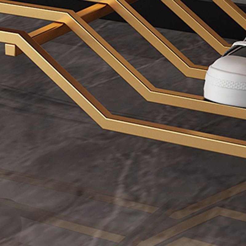 Glamoureingangsbank gepolsterte Metallsitzbank mit Schuhaufbewahrung, 12,5 Zoll Breite