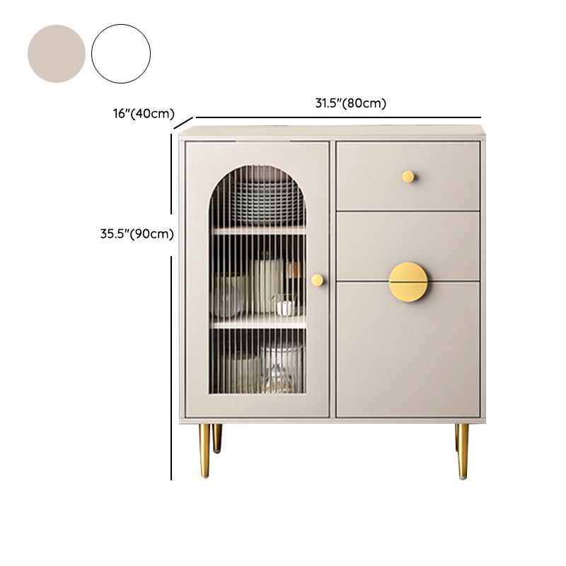 Armario de puertas de vidrio de buffet de aparador moderno con luces LED