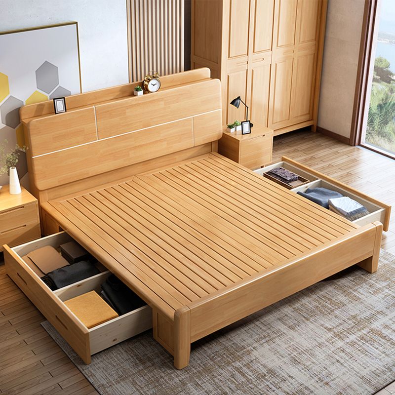 Letto in legno massiccio scandinavo con testiera da 39,37 "