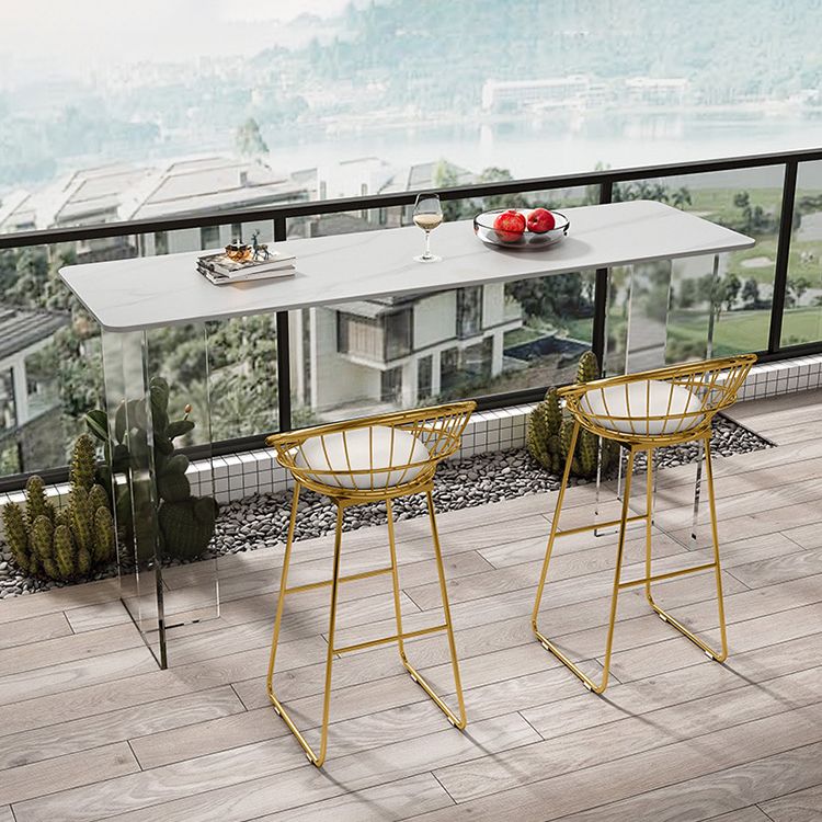 Rectangle Bar Table Set 1/2/3 Pcs Stone Bar Table and Metal Stools Clearhalo 'Bar Furniture' 'furn' 'furn_home_bar_bar_sets' 'Furniture' 'Home Bars & Bar Sets' 'home_bar_bar_sets' 'Kitchen & Dining Furniture' 1200x1200_7a3c63a1-1d12-4280-aea0-96a122c7e197