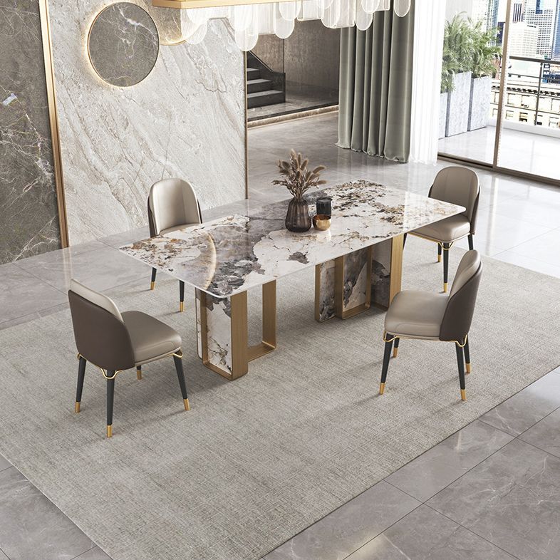Nordic Glam Rectangle Sintered Stone Table Set 1/4/5/6/8 Pieces Dining Set Clearhalo 'Dining Room Sets' 'Dining Tables & Seating' 'dining_room_set' 'furn' 'furn_dining_room_set' 'Furniture' 'Kitchen & Dining Furniture' 1200x1200_7a3ce8d3-2837-4a2a-ab33-5b3e0134d674