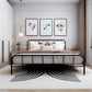 Modern Rectangular Headboard Bed Open-Frame Bed With Metal Legs