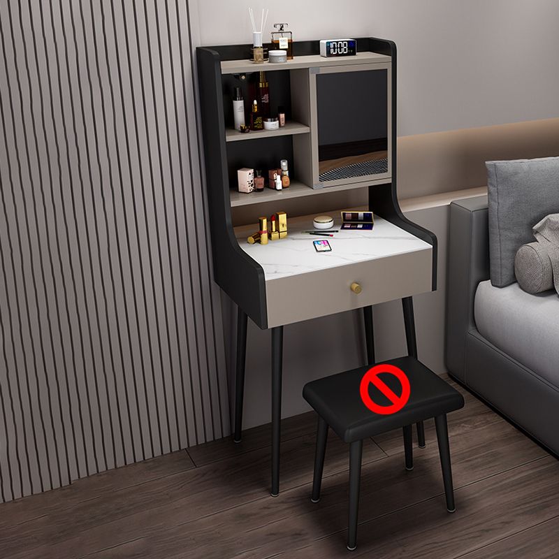 Tavolo da trucco con 1 cassetto e specchio da 17,12 "tavoli da vanità