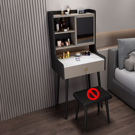 Tavolo da trucco con 1 cassetto e specchio da 17,12 "tavoli da vanità