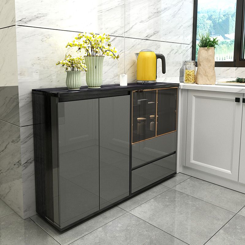 Armoires Glam Dining Buffet Portes en verre de 2 titres Buffet du buffet