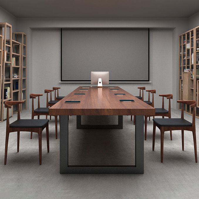 Metal Industrial Rectangle Dining Table Solid Wood Table for Dining Room Clearhalo ' dining_table' 'Dining Tables & Seating' 'Dining Tables' 'furn' 'furn_dining_table' 'Furniture' 'furniture_dining_table' 'Kitchen & Dining Furniture' 'kitchen&dining_furn' 'kitchen' 'kitchen_dining_table' 1200x1200_7a3f2e21-9c6c-4e50-ada7-6b0e5ede5828