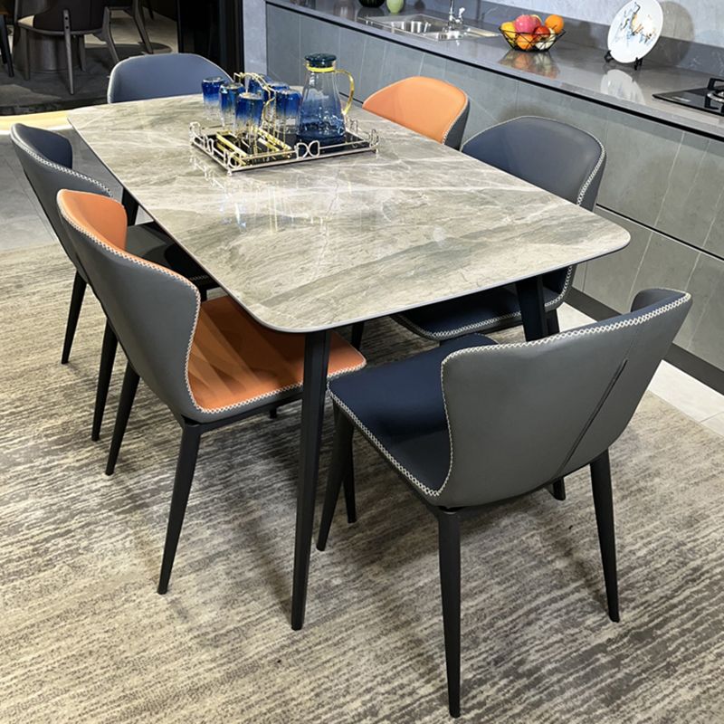 Modern Style Faux Leather Dining Chair Armless Wingback Side Chair Clearhalo 'Dining Chairs' 'Dining Tables & Seating' 'dining_chair' 'furn' 'furn_dining_chair' 'Furniture' 'Kitchen & Dining Furniture' 1200x1200_7a3fdeee-8f22-4eb7-a8bf-754e24e6470b