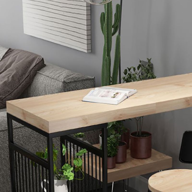 Industrial Solid Wood Top Counter Table 42-inch Height Table for Living Room Clearhalo 'Bar Furniture' 'Bar Tables' 'bar_tables' 'furn' 'furn_bar_tables' 'Furniture' 'furniture_bar_tables' 'Kitchen & Dining Furniture' 1200x1200_7a401be4-c2c9-4aee-8db7-774f3e681ed7