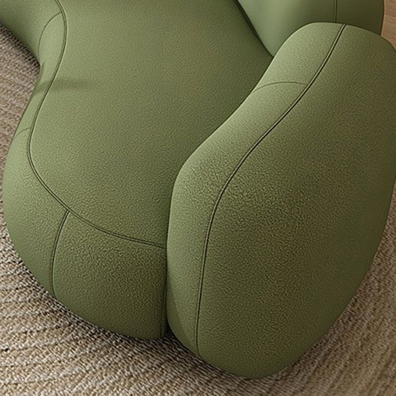31.49" Wide Wool Curved Sofa Armless Sofa for Living Room, Apartment Clearhalo 'furn' 'furn_sofas' 'Furniture' 'Living Room Furniture' 'Sofa' 'sofas' 1200x1200_7a43969d-342b-4481-b923-54e968df2601