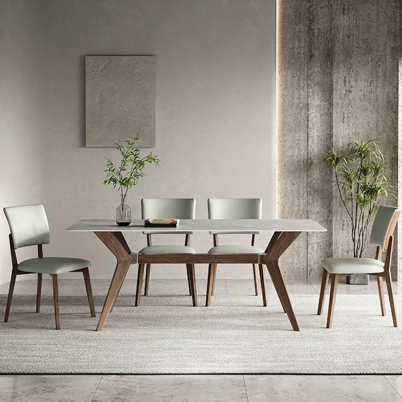 Contemporary Dinette Set with Wooden Frame 1/4/5 Pieces Dining Table Set with Green Chairs Clearhalo 'Dining Room Sets' 'Dining Tables & Seating' 'dining_room_set' 'furn' 'furn_dining_room_set' 'Furniture' 'Kitchen & Dining Furniture' 1200x1200_7a43d1c4-d1f6-4b89-9834-53bf89c5b9df