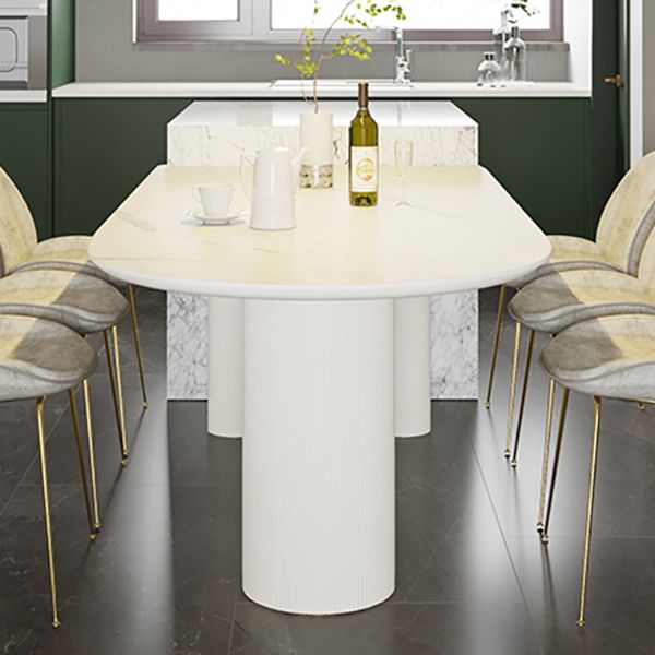 Metal Contemporary Free Form Table Sintered Stone Table for Dining Room Clearhalo ' dining_table' 'Dining Tables & Seating' 'Dining Tables' 'Furniture' 'furniture_dining_table' 'Kitchen & Dining Furniture' 'kitchen&dining_furn' 'kitchen' 'kitchen_dining_table' 1200x1200_7a43dcbc-54ca-4831-8529-7d292f912487