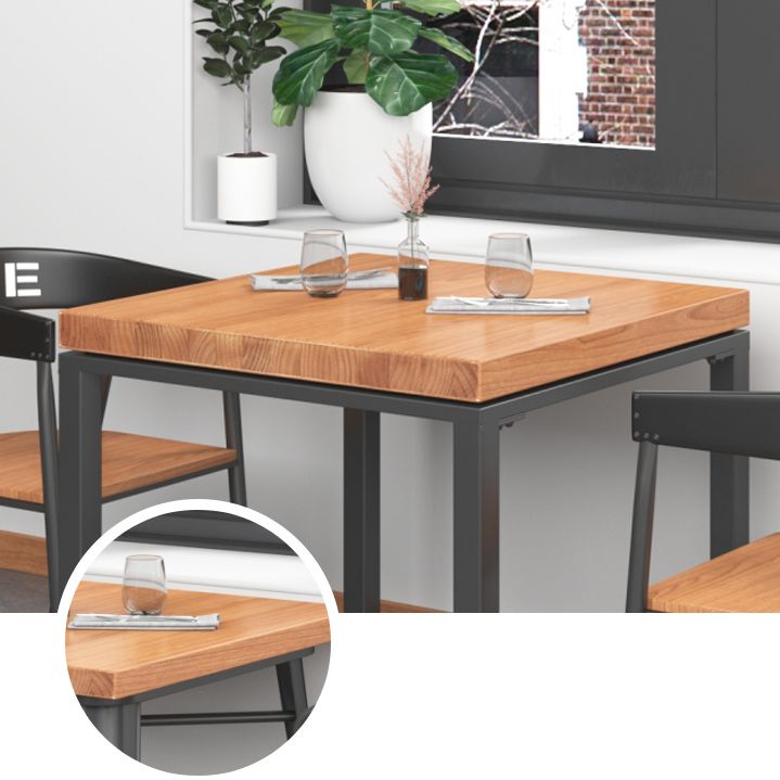 Industrial Style Solid Wood Dining Table Square Table with Trestle Base for Dinning Room Clearhalo ' dining_table' 'Dining Tables & Seating' 'Dining Tables' 'furn' 'furn_dining_table' 'Furniture' 'furniture_dining_table' 'Kitchen & Dining Furniture' 'kitchen&dining_furn' 'kitchen' 'kitchen_dining_table' 1200x1200_7a44debd-a55c-49dc-b332-cec598d73f93