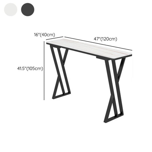 Modern 1/2/5 Pieces Bar Table Set Rectangle Bar Table with Metal High Stools