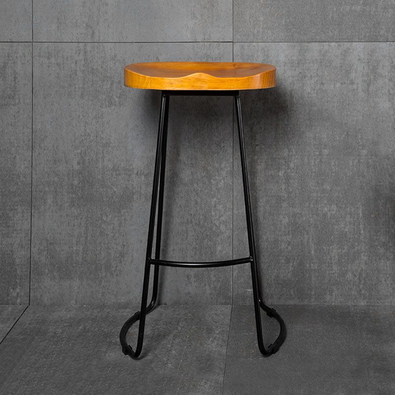Industrial Backless Counter Stool Natural Wood Counter & Bar Stool for Coffee Shop Clearhalo 'Bar Furniture' 'Bar Stools' 'bar_stools' 'furn' 'furn_bar_stools' 'Furniture' 'Kitchen & Dining Furniture' 1200x1200_7a466824-02c4-4214-a228-ea39c016a7b0
