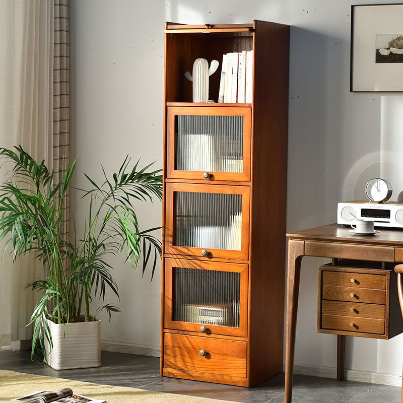 Gabinete de acento de madera sólida moderna de 4 puertas modernas de mediados de siglo