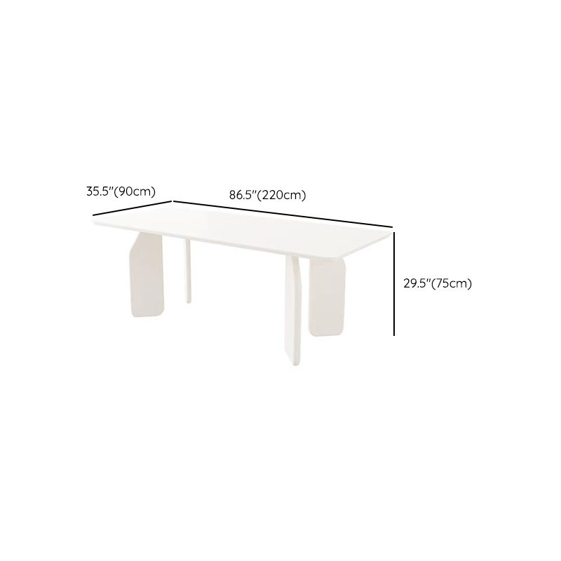 Massief houten eettafel Witte moderne eettafel voor eetkamer