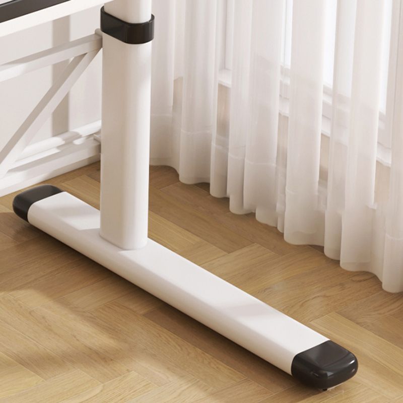 Adjustable Height Home Computer Desk Modern White Writing Desk