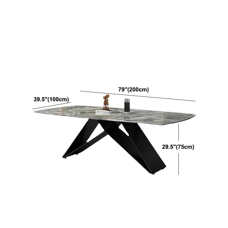 Stone Top Dining Table Traditional Luxury Table with Pedestal Base