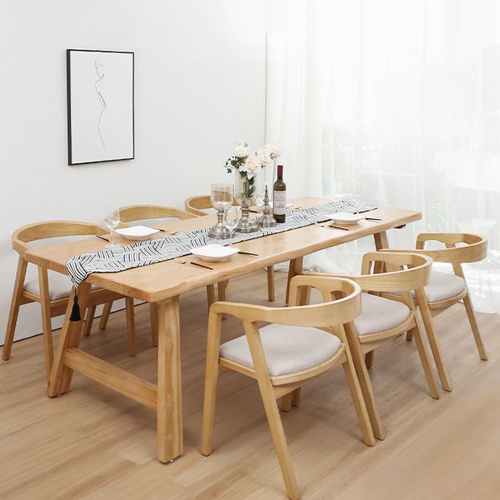 Solid Wood Top Dining Table Modern Simple Table with 4 Legs for Living Room Clearhalo 'Dining Tables & Seating' 'Dining Tables' 'dining_table' 'furn' 'furn_dining_table' 'Furniture' 'furniture_dining_table' 'Kitchen & Dining Furniture' 1200x1200_7a4d5463-c969-4ade-9680-260ed7ce7fd3