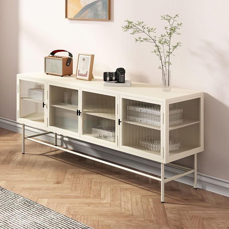 Industrial Metal and Glass TV Media Console 4-Door TV Media Stand Clearhalo 'furn' 'furn_tv_stands_entertainment_centers' 'Furniture' 'Living Room Furniture' 'TV Stands & Entertainment Centers' 'TV Stands & Media Storage Furniture' 'tv_stands_entertainment_centers' 1200x1200_7a4e052d-c5c9-4369-b280-d55a7041043a