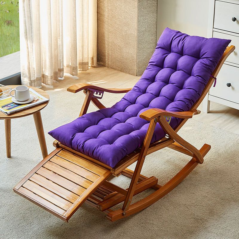 Chaise à bascule moderne Bamboo Rocker avec coussins amovibles