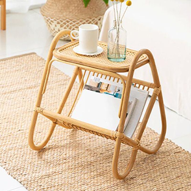 Tavolo accento laterale di divano in legno in stile asiatico soggiorno snack snack laterale