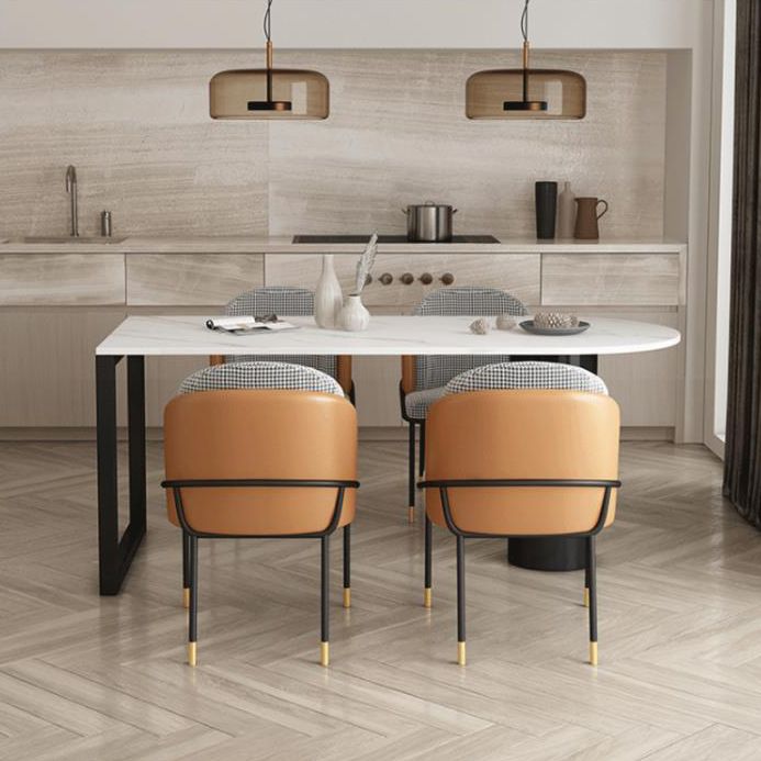 Tavolo da pranzo in pietra rotonda moderno mobili in legno massiccio nero con doppio piedistallo