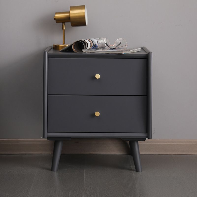 Table de nuit moderne 2 tiroirs table de nuit en bois massif, 20 "de haut