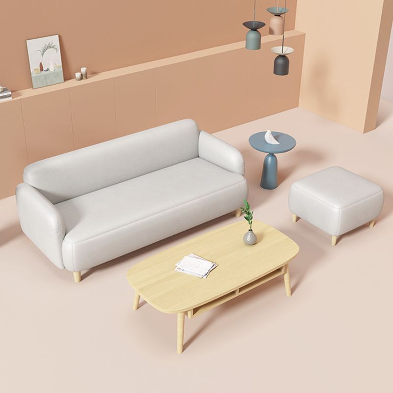 26.37"H Scandinavian Faux Leather Square Arm Stain Resistant Sofa for Apartament Clearhalo 'furn' 'furn_sofas' 'Furniture' 'furniture_sofas' 'kitchen' 'kitchen_sofas' 'Living Room Furniture' 'Sofa' 'sofas' 1200x1200_7a51bd42-233b-4a4c-80db-89d75090092e