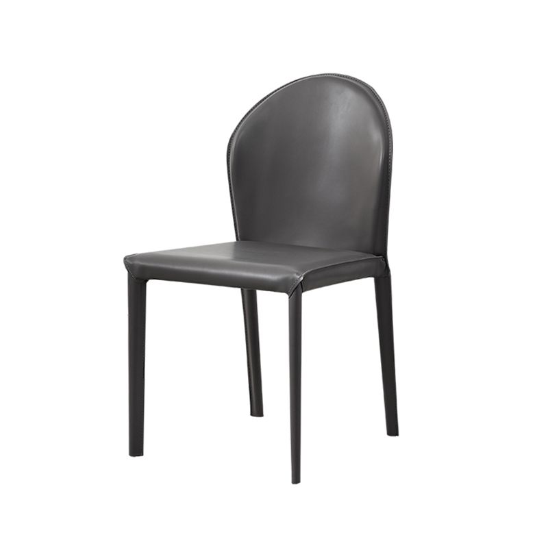 Modern Style Leather Armless Dining Chairs Metal Dining Chair for Home Use