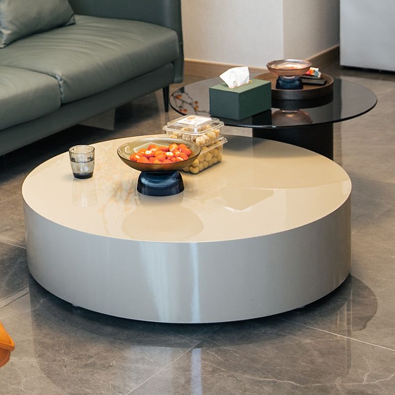 North European Round Coffee Table Wood 1 Cocktail Table with Drawers Clearhalo 'Coffee & Accent Tables' 'Coffee Tables' 'coffee_tables' 'furn' 'furn_coffee_tables' 'Furniture' 'Living Room Furniture' 1200x1200_7a52a624-2137-4752-b689-74d6b638490c