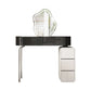 Modern Black Vanity Desk Glass Top Dressing Table with Lighted Mirror & Padded Stool