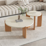 3 Legs Coffee Table Set Modern No Distressing Round Wood Coffee Table Clearhalo 'Coffee & Accent Tables' 'Coffee Tables' 'coffee_tables' 'furn' 'furn_coffee_tables' 'Furniture' 'Living Room Furniture' 1200x1200_7a533ec4-517e-417a-8d8b-7215006919d0