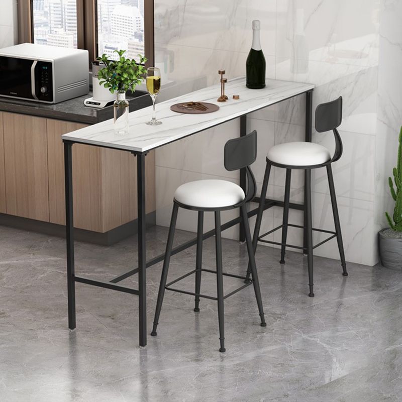 Mesa de comedor de acento de bistro de piedra moderna