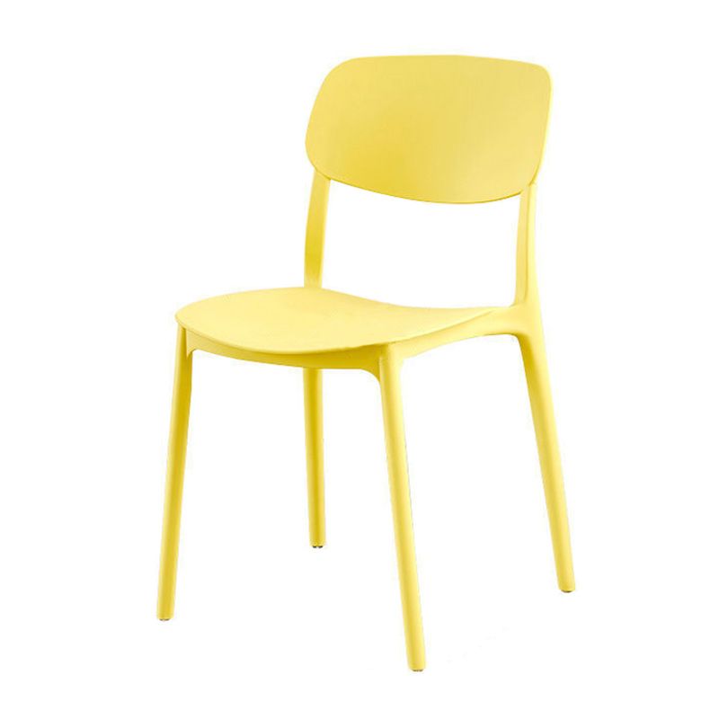 Plastic Scandinavian Armless Chair Open Back Dining Room Chair