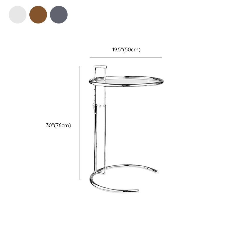 Modern Glass Round Side End Table C Sofa Corner Table For Living Room
