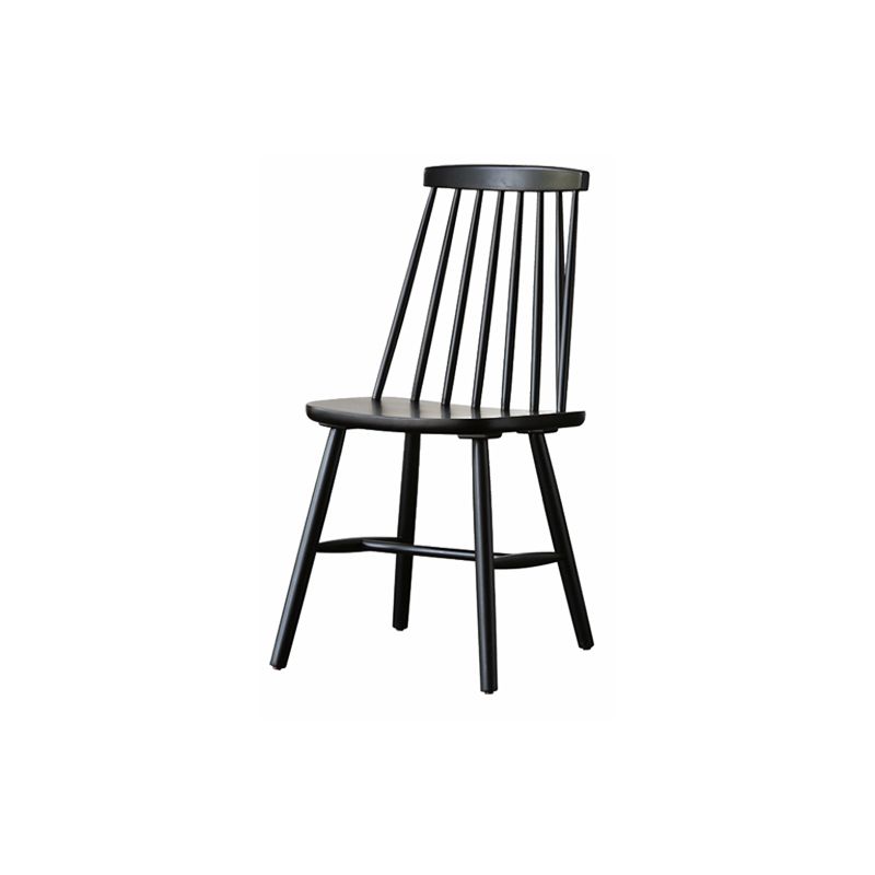 ダイニングルームアームレスダイニングチェアホームスラットバックソリッドウッドチェア