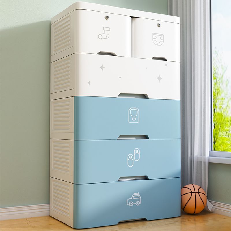 Pink and Blue Non-Hanging Armoire Modern Plastic Storage Cabinet with Drawers Clearhalo 'Armoires & Wardrobes' 'armoires_wardrobes' 'Bedroom Furniture' 'furn' 'furn_armoires_wardrobes' 'Furniture' 1200x1200_7a5c35d1-6317-4ddd-bfdf-18bd3a254624