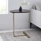 Nordic C Side Table Round Minimalist Solid Wood End Table for Living Room