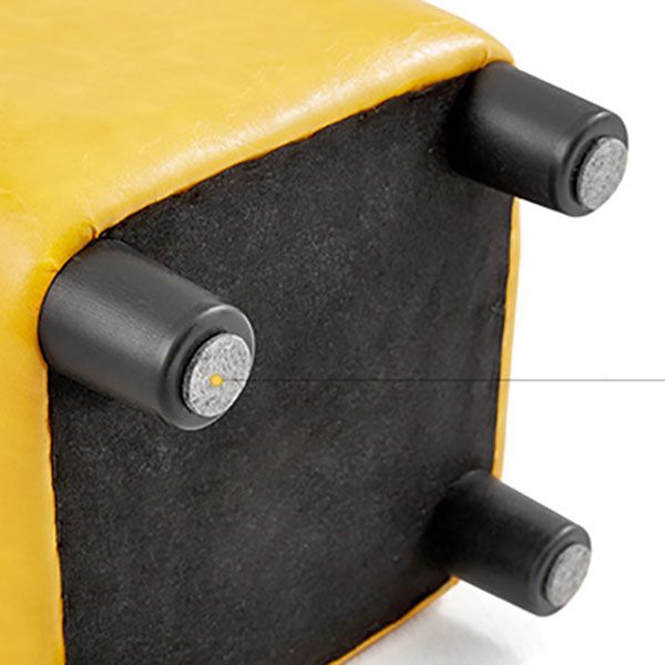 Glam Pouf Ottoman Faux Leather Upholstered Solid Color Square Ottoman with Legs Clearhalo 'furn' 'furn_ottomans_poufs' 'Furniture' 'Living Room Furniture' 'Ottomans & Poufs' 'ottomans_poufs' 1200x1200_7a5e6ec1-6653-460f-a4f9-23081cf865ae