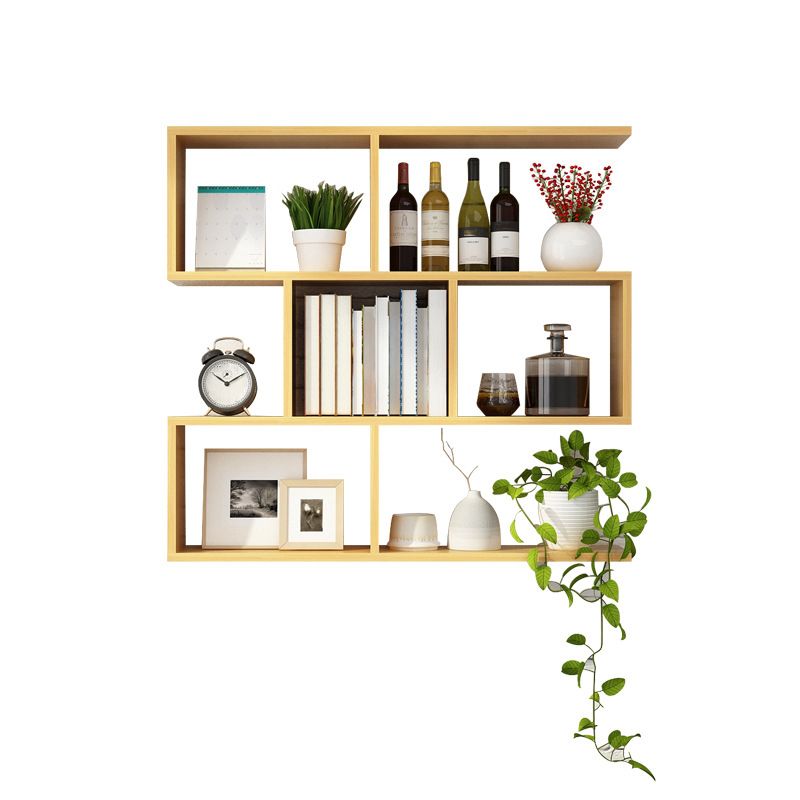 Floating Wall Mounted Shelf Bookcase Soild Wood Book Shelf for Study Room