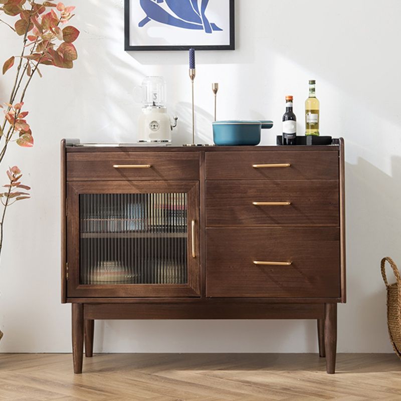 4-Drawer-Speiseserver zeitgenössischer Kiefer Massivholz Sideboard