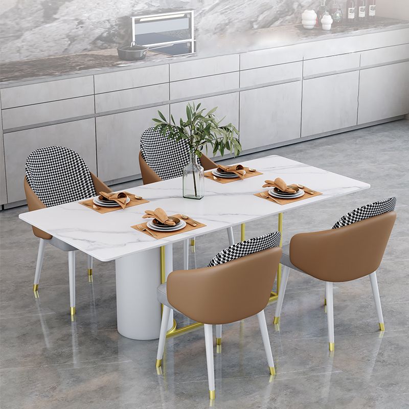 Nordic 1/5 Pieces Dining Set Rectangle Stone Dining Table for Dining Room Kitchen Clearhalo 'Dining Room Sets' 'Dining Tables & Seating' 'dining_room_set' 'furn' 'furn_dining_room_set' 'Furniture' 'Kitchen & Dining Furniture' 1200x1200_7a5f56f9-2e3a-4409-acaa-ad85cf7b66a7