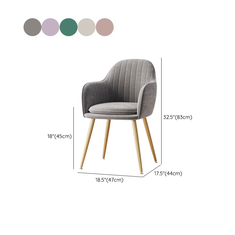 Nordic Style Metal Chair Solid Back Kitchen Dining Arm Chair for Dinning Room