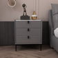 Modern Bedside Cabinet Stone Nightstand with 3 Drawers for Living Room