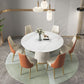 Sintered Stone Top Dining Table in White Luxury Kitchen Table with Pedestal Base