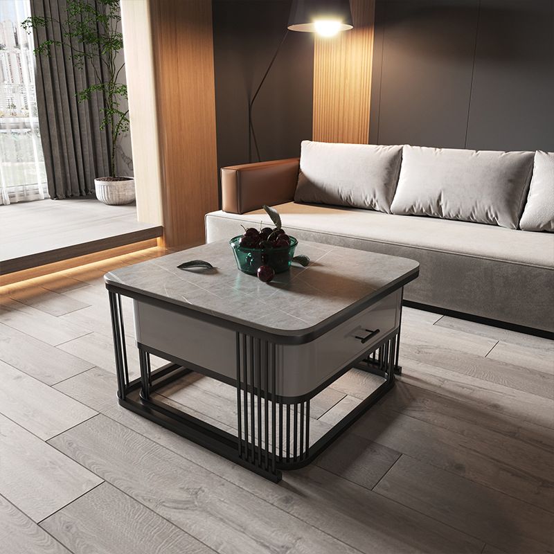 Square Nesting Coffee Table Set Slate Frame Coffee Cocktail Table with Drawer Clearhalo 'Coffee & Accent Tables' 'Coffee Tables' 'coffee_tables' 'furn' 'furn_coffee_tables' 'Furniture' 'Living Room Furniture' 1200x1200_7a636028-b02d-443f-81de-5d5b6e12ee25